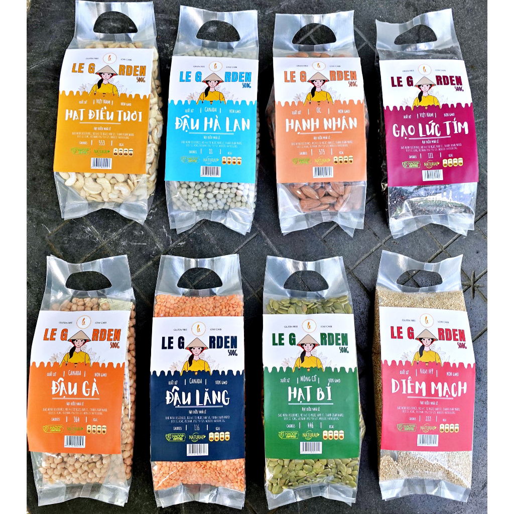500g ĐẬU HẠT HỮU CƠ LE GARDEN CHO BÉ ĂN DẶM, LÀM SỮA, NẤU CHÁO cao cấp túi