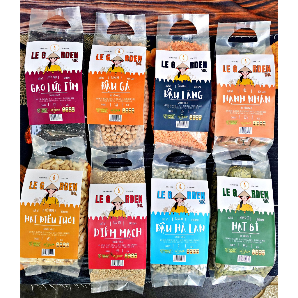 500g ĐẬU HẠT HỮU CƠ LE GARDEN CHO BÉ ĂN DẶM, LÀM SỮA, NẤU CHÁO cao cấp túi