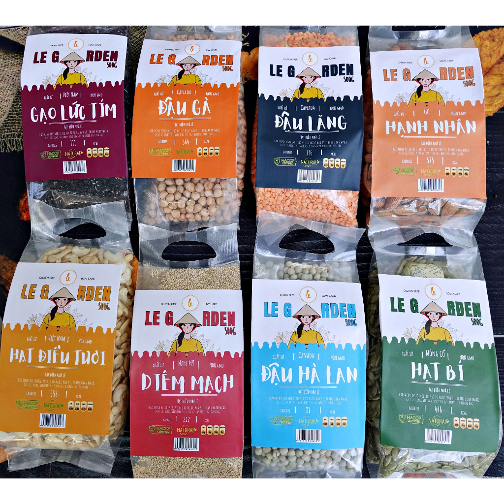 500g ĐẬU HẠT HỮU CƠ LE GARDEN CHO BÉ ĂN DẶM, LÀM SỮA, NẤU CHÁO cao cấp túi