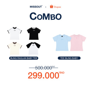Combo bling raglan baby tee + bling baby tee missout