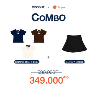 COMBO BABY BUNNY TEE + SKIRT CARROT MISSOUT