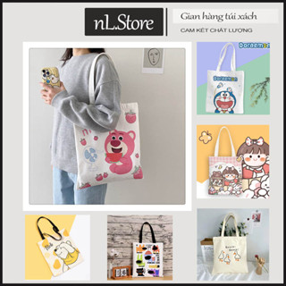 Túi tote vải canvas  35x40cm in nhiều hình dễ thương nL.Store T03