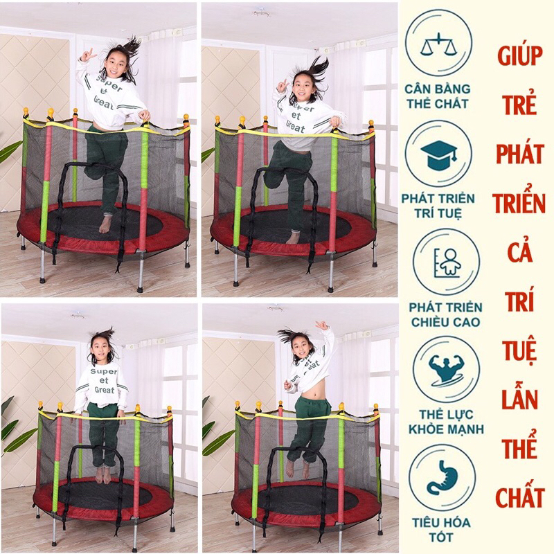 Nhà Nhún Cho Bé, Sàn Nhảy Lò xo Cho Trẻ Em, Bạt Nhảy Vận Động Giúp Bé Phát Triển Chiều Cao