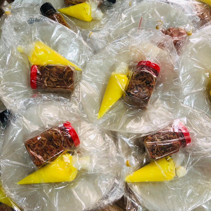 Combo Phơi Sương mini 200gr: bánh tráng phơi sương 100gr + hủ muối hành phi 50gr + cây bơ 50gr