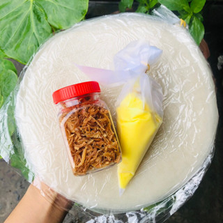 (Chay) Combo Phơi Sương mini 200gr: bánh tráng phơi sương 100gr + hủ muối hành phi 50gr + cây bơ 50gr