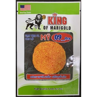 Hạt giống hoa vạn thọ cao lỡ cam đỏ rồng vàng sư tử 09 Pro gói 1gr từ 300-320 hạt