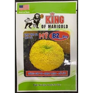 Hạt giống hoa vạn thọ cao lỡ vàng chanh nhụy xanh Rồng Vàng sư tử B2 Pro gói 1gr 300-320 hạt