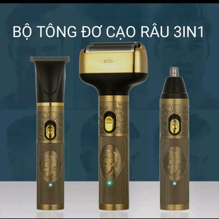 Máy cạo râu đa năng 3in1 kèm tông đơ cắt tóc , tỉa lông mũi🥰 FREE SHIP🥰 bộ tông đơ cạo râu 2 lưỡi 3 trong 1 công xuất 3W