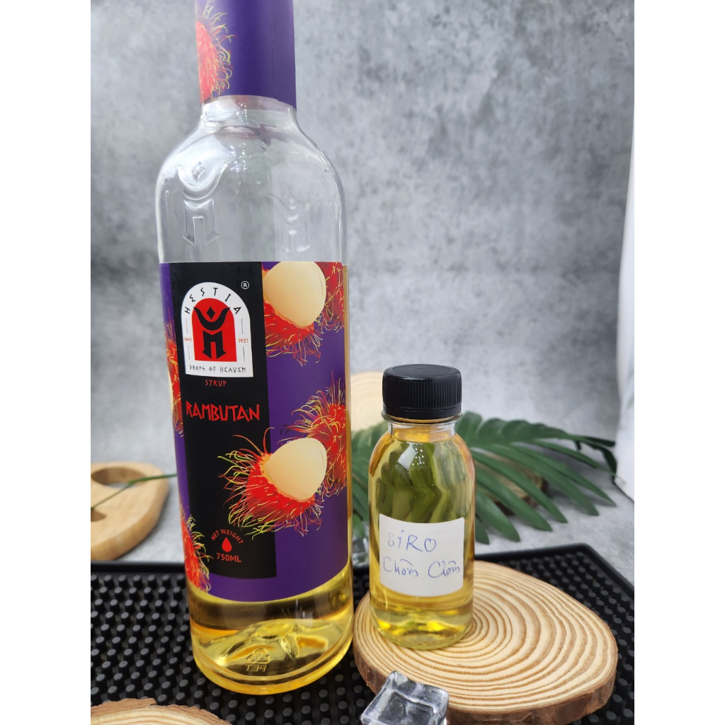 Siro/ Syrup Hestia Vị Chôm chôm chai 750ml - LÀM TRÀ SỮA CHÔM CHÔM ĐỈNH CHÓP MÙA HÈ  - CÓ MẪU TEST 120ML- NGUYÊN LIỆU