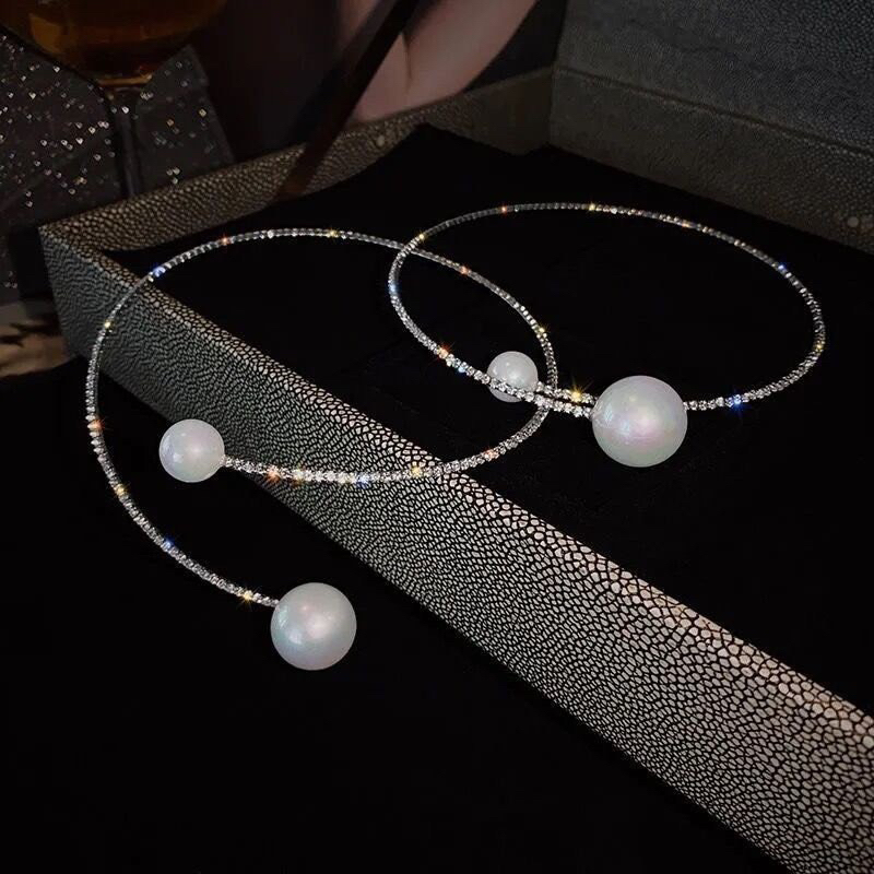 Vòng cổ chocker kiềng 2 đầu Ngọc sang chảnh