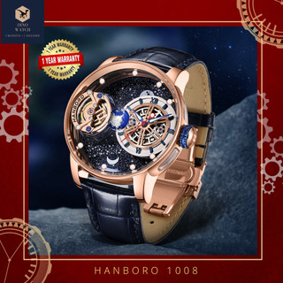 Đồng hồ nam hanboro 1008 bầu trời đầy sao , máy automatic , size 44mm