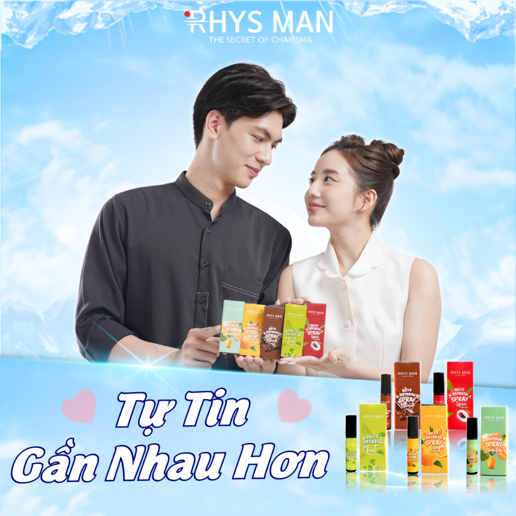 Bộ quà tặng nam Sữa tắm 3in1 hương nước hoa 350ml & Xịt thơm miệng Rhys Refresh 10ml RHYS MAN