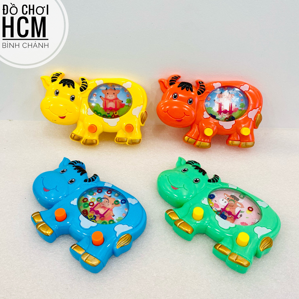 Đồ chơi trẻ em máy chơi game bắn vòng nước dành cho bé thích chơi bấm nước xếp vòng, bắn vòng nước hình thú