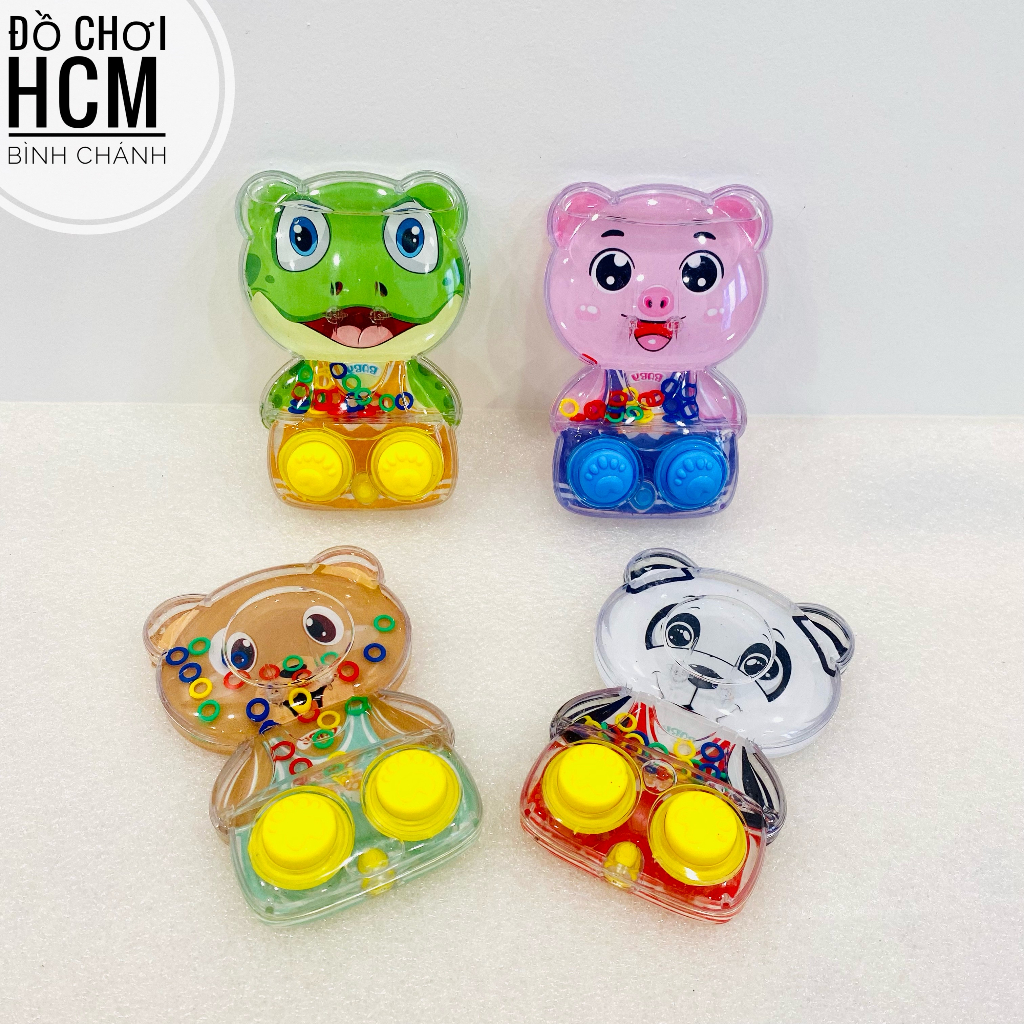Đồ chơi trẻ em máy chơi game bắn vòng nước dành cho bé thích chơi bấm nước xếp vòng, bắn vòng nước hình thú