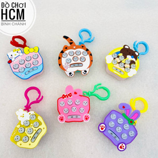 [MỚI VỀ - SÁNG ĐÈN] Đồ chơi trẻ em móc khóa pop it điện tử, game bấm đuổi mini dùng pin giúp giảm stress, xả căng thẳng