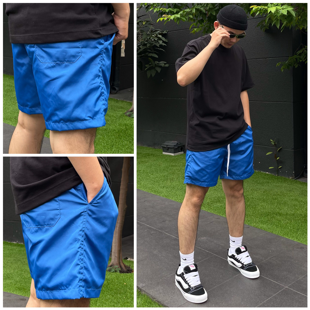 Quần short đùi nam nữ vải dù dày dặn vừa phải EWIGEN , bên trong có lót lưới full quần thoáng mát và nhanh khô - Xanh lè