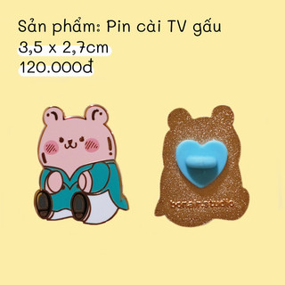 Pin Huy hiệu cài nữ tiếp viên hàng không gấu múp