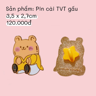 Pin Huy hiệu cài nữ tiếp viên trưởng hàng không gấu múp