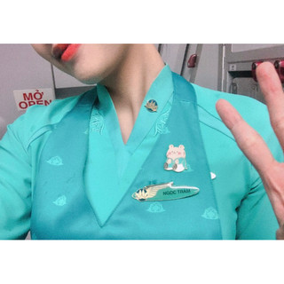 Pin Huy hiệu cơ trưởng/phi công gấu múp
