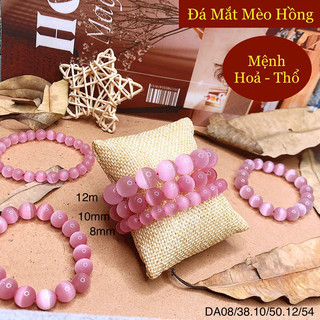 Vòng tay đá mắt mèo hồng, vòng đá phong thủy hợp mệnh hỏa và mệnh thổ
