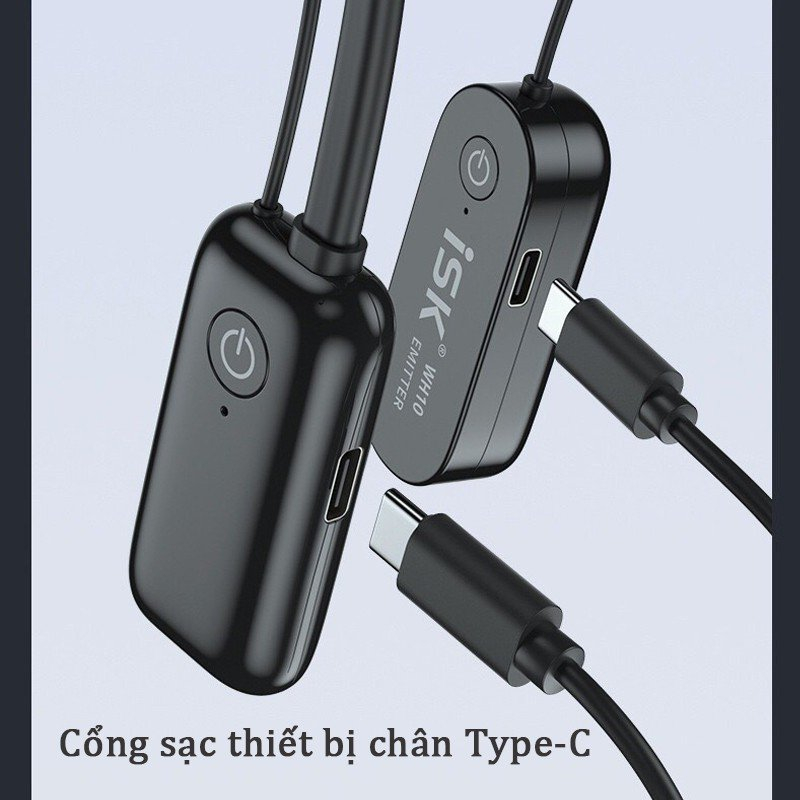 TAI NGHE KIỂM ÂM KHÔNG DÂY ISK WH10 DÙNG CHO LIVESTREAM THÍCH HỢP CHO SOUND CARD, ĐIỆN THOẠI, MIXER, ICON, SOLO