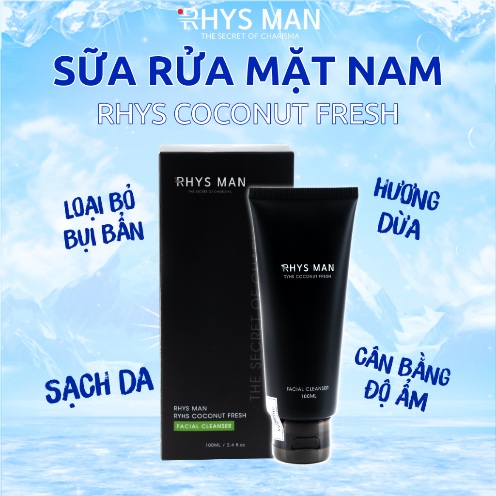 Bộ quà tặng nam Sữa rửa mặt nam & Sữa tắm gội nam 3 in 1 & Nước hoa nam Homme 50ml RHYS MAN