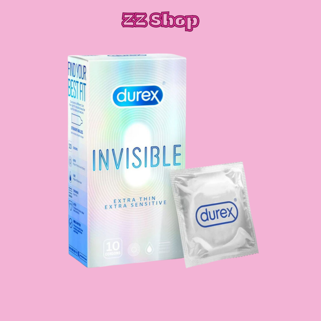Bộ 2 bao cao su Durex Invisible siêu mỏng và bao cao su gân gai Durex Pleasuremax