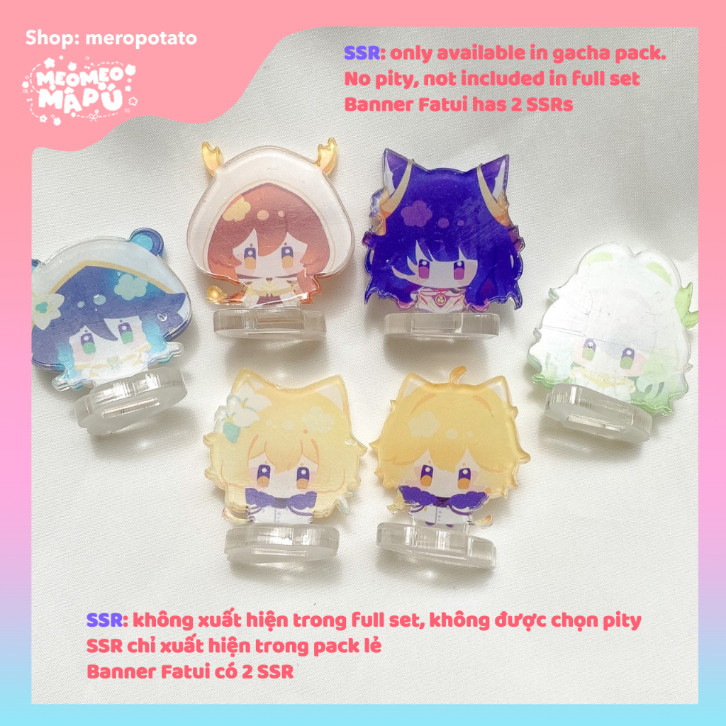 Standee 3cm game Genshin Impact đế cánh thiên thần