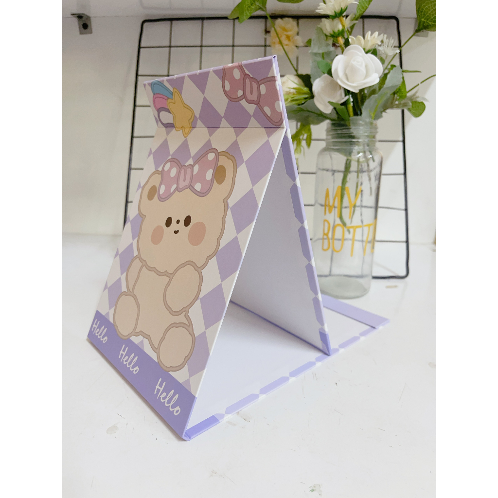 Gương Giấy Gấp 24cm Cute Để Bàn
