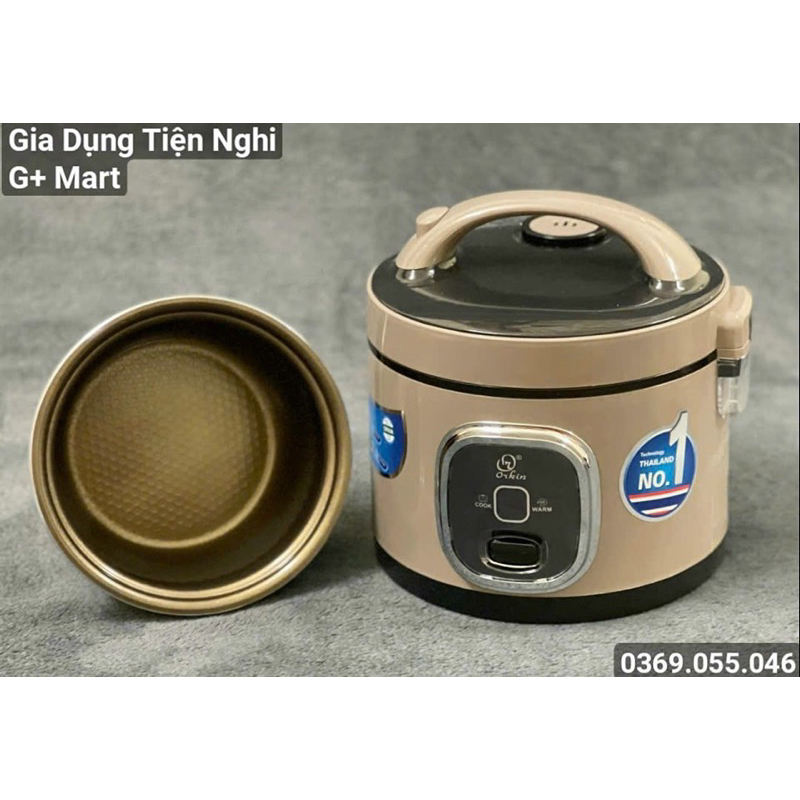 Nồi Cơm Điện Lòng Dày Chính Hãng ORKIN OR12 900W 1,2L Bảo hành 12 tháng - Giadungtiennghigmart