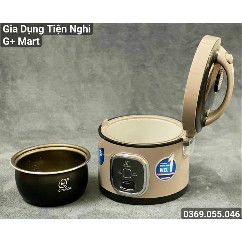 Nồi Cơm Điện Lòng Dày Chính Hãng ORKIN OR12 900W 1,2L Bảo hành 12 tháng - Giadungtiennghigmart