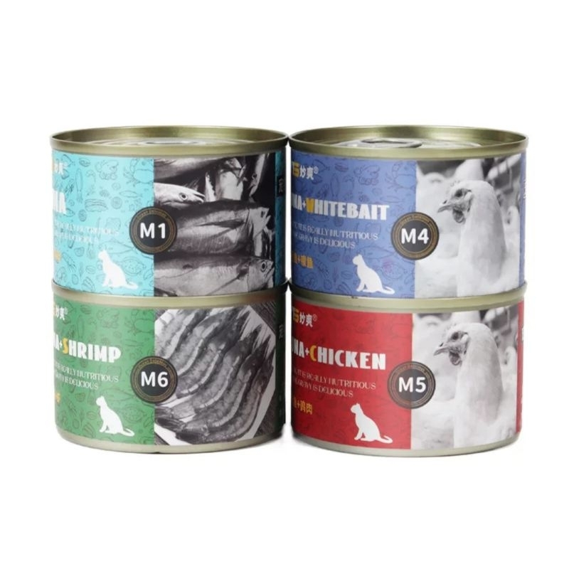 Pate Nội Địa Trung Quốc: LON LỚN 170gr ĐỦ VỊ CHO MÈO LỚN