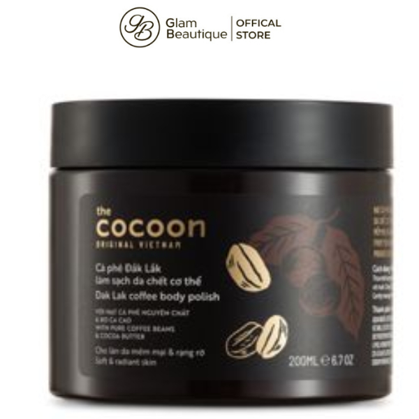 Tẩy da chết cơ thể cà phê Đắk Lắk Cocoon cho làn da mềm mại và rạng rỡ 200ml Glam Beautique