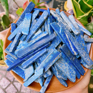 Thanh que đá Lapis Lazuli, Đá Lưu Ly đã mài bóng, Set lưới tinh thể, Healing