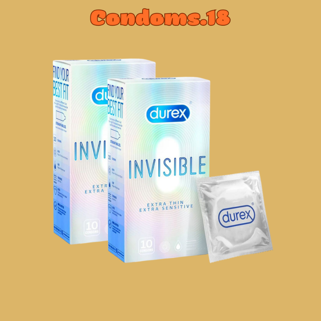 Combo 2 hộp bao cao su Durex Invisible Extra Thin (10 Bao). Bao cao su siêu mỏng, ôm sát, chân thật.