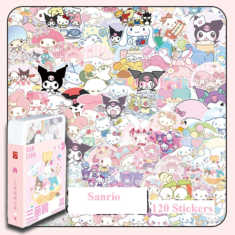 Sanrio | Hộp thẻ card laser 50 tấm / hộp sticker 120 miếng dán   - có ảnh thật