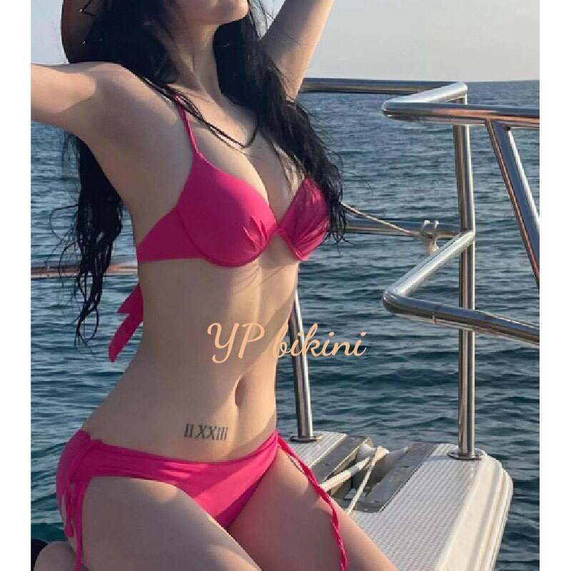 BIKINi 2 mảnh gọng nâng tròn Ngực mix quần ship ( hình thật)