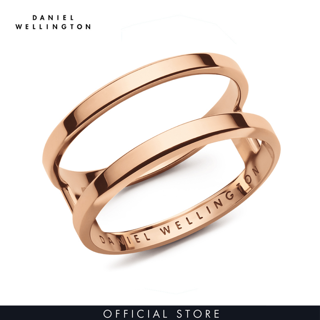 Nhẫn Daniel Wellington 2 vòng màu vàng hồng Elan Dual Ring
