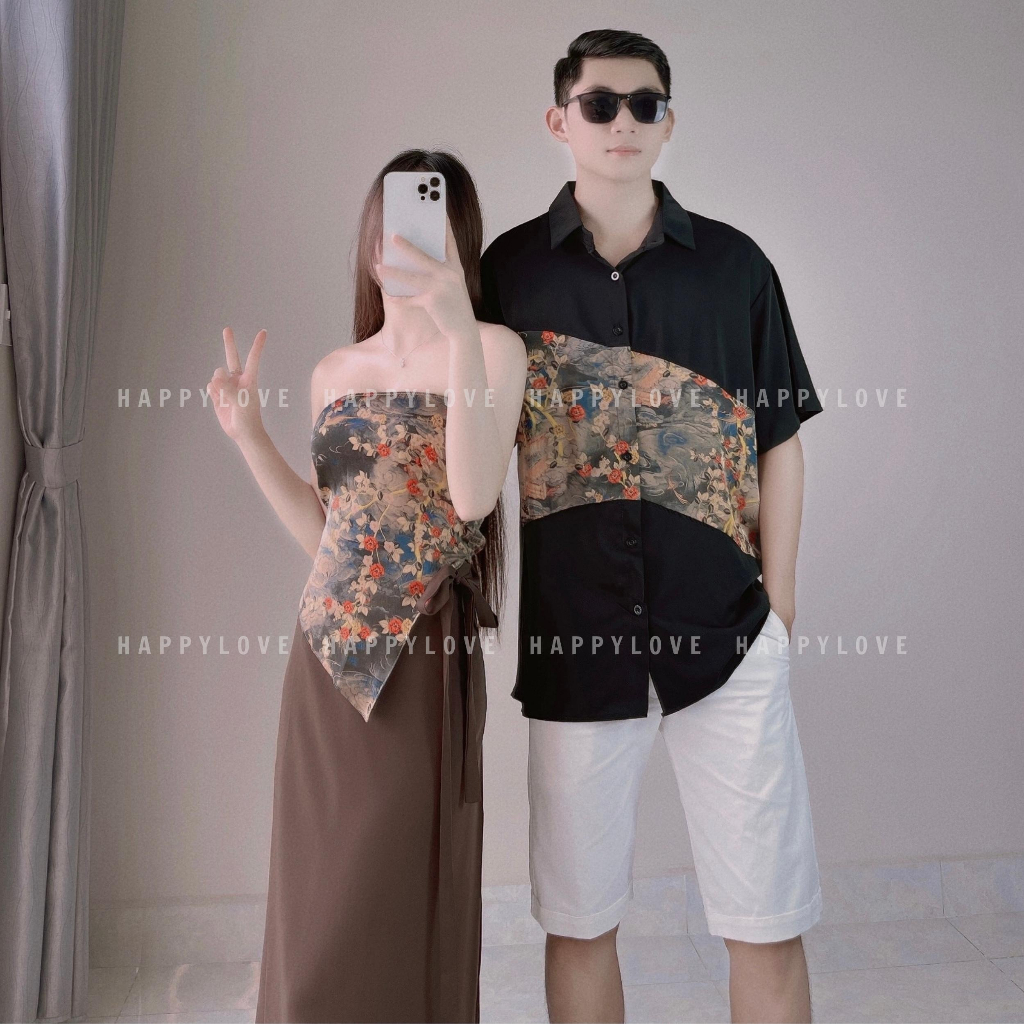 Set đồ đôi nam nữ couple đi chơi đi tiệc HAPPYLOVE phong cách thời trang Quảng Châu M112