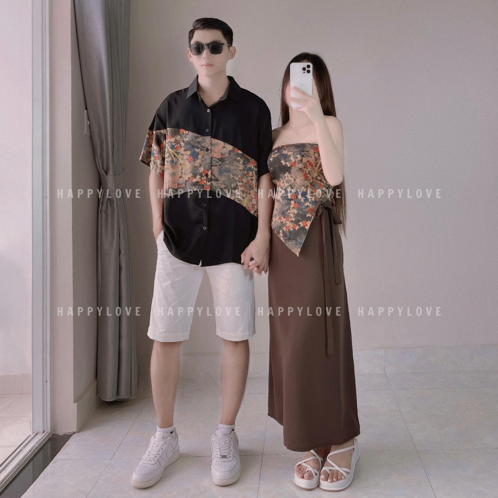 Set đồ đôi nam nữ couple đi chơi đi tiệc HAPPYLOVE phong cách thời trang Quảng Châu M112