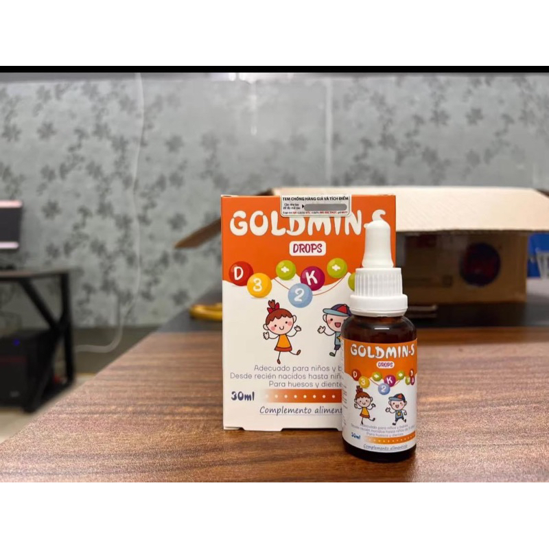 GOLDMIN-S d3k2 bo sung d3k2 dha cho bé giúp  bé phát triển xương  chắc khỏe  , phát triển não bộ tăng hấp thuj canxi