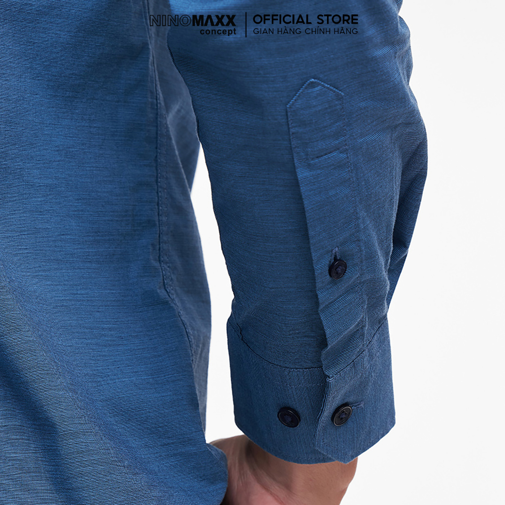 N&M Áo sơ mi thời trang Nam tay dài chất liệu cotton 1908017