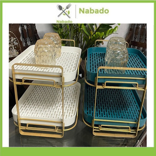 Giá kệ để cốc chén ly 2 tầng Kệ để bàn cao cấp khung sơn tĩnh điện chống gỉ hàng loại 1