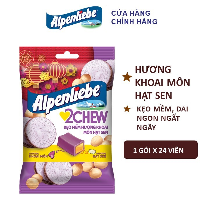 Kẹo Mềm Alpenliebe 2Chew Hương Hỗn Hợp Dâu & Nho