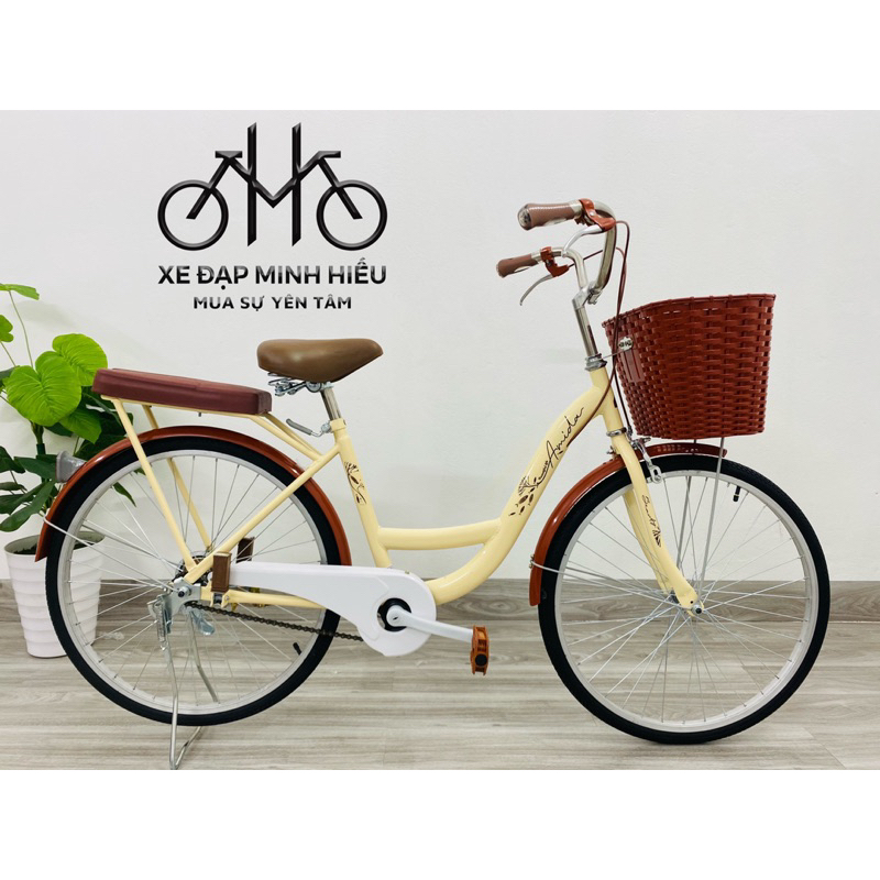Xe đạp amida một khung vàng nữ 24/26 inch siêu bền - Xe đạp minh hiếu