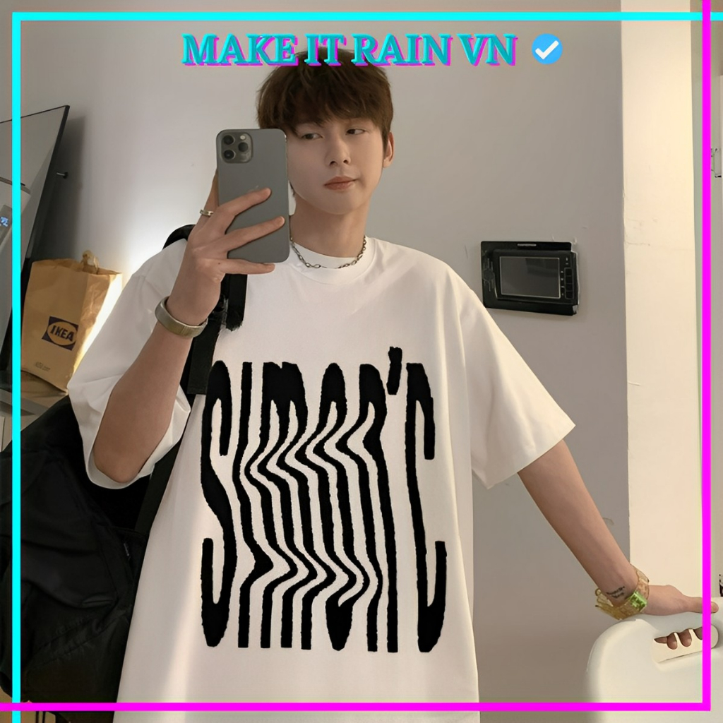 Áo Thun Tay Lỡ Unisex SIMON  Make It Rain VN, Áo Phông Nam Nữ Form Rộng, có hình ảnh video