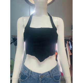 (Video thật) Áo Croptop Choàng Cổ Yếm Có Mút