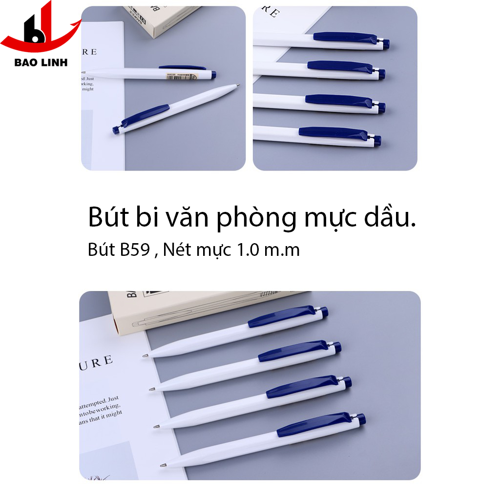 Hộp 12 cây bút bi Baoke-B59-1.0 siêu trơn. kiểu dáng hiện đại