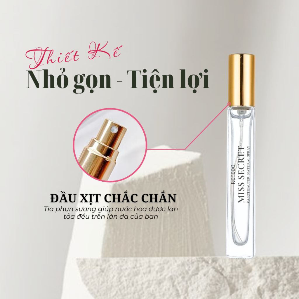 Nước Hoa Nữ Thơm Lâu MISS SECRET REFEDO, Tinh Dầu Nước Hoa Cho Nữ Thơm Lưu Hương Lâu Ngọt Nhẹ Nhàng Quyến Rũ