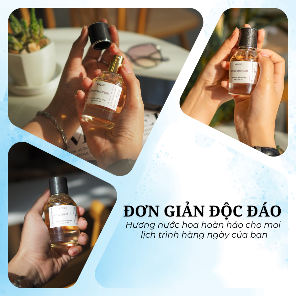 Nước Hoa Nam Thơm Lâu 10ML REFEDO, Tinh dầu nước hoa nam thơm lưu hương lâu dịu nhẹ nhàng